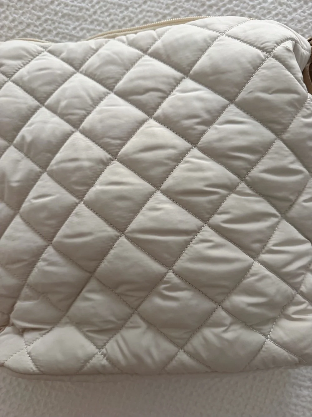 NWT Mine Women’s Quilted Cream Pickleball  Bag with Tan Stripe 3 in 1